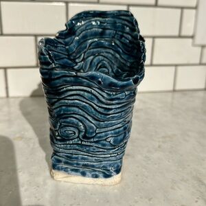 ONE OF A KIND CLAY VASE! Handmade and hand painted!